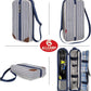 ALLCAMP Wine Tote Bag with Cooler Compartment，Picnic Set Carrying Two Sets of Tableware（Blue Stripe）
