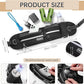 Hands-Free Dog Leash With Pouch, Waist Attachment for Walking Two Dogs, Reflective Stitching, Dual Handle, Bungee Retractable Running for Medium to Large Dogs Black