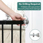 Babelio Metal Baby Gate, 29-48" Auto Close Easy Install Pet Gate, Extra Wide Walk Thru Child Safety Gate, Pressure Mounted Dog Gate for Doorways and Stairs, with Y Spindle Rods, Black