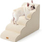 Gardner Pet Dog Stairs for Small Dogs 22.8" H, 5-Step Beige Curved Pet Stairs, Dog Steps for High Bed, Couch (24-30 in) with Durable Non-Slip Waterproof Fabric Cover and CertiPUR-US Certified Foam