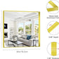 Gold Bathroom Mirror, 30x30 Inch Rectangular Framed Mirror, Large Wall Mounted Bathroom Vanity Mirror Over Sink for Bedroom,Restroom, Living Room, Hangs Vertically or Horizontally