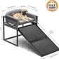 Pet Stairs Ramp Doggie Stairs with Seat,Extra Wide Seat Mate Chair Ramps Puppy for High Bed Couch Office,Non Slip Dachshunds Ladder,Pet Step for Small Dogs,Cat Ladder Grey(Hold Up to 100 lbs)