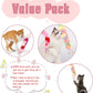 2 Pack Cat Wand Toy, Rainbow Cat Feather Toys with Bells, Teaser Wand with Soft Furry Tail, Interactive Toys for Indoor Cats & Kitten & Kitty
