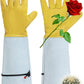 HANDLANDY Rose Gloves for Men & Women, Long Leather Gardening Gloves Thorn Proof, Best Garden Gifts & Tools for Gardener (Yellow-beige, Medium (Pack of 1))