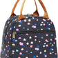FlowFly Insulated Lunch Cooler Bag - Tote Organizer for Women/Men, Black Flower