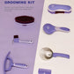 9PCS Horse Grooming Kit Curry Comb Sweat Scraper Horse Bathing Supplies Grooming Tools with Storage Bag Sugar Taro