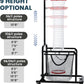 Volleyball Setter Training Equipment – Adjustable Height & Angle, Precision Target Cloth for Accurate Setting, Portable with Wheels, Ball Storage Net Bag Skill Levels