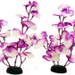 Silk Aquarium Plants for Betta Fish Tank, 2 Pcs 8 Inch Small Silk Aquarium Plant Aquatic Water Grass Decoration,Purple-White