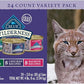 Blue Buffalo Wilderness High Protein, Natural Adult Pate Wet Cat Food Variety Pack, Chicken, Salmon, Duck 3-oz cans (24 Count- 8 of Each Flavor)