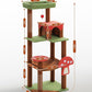 Mushroom Cat Tree Tower with Removable Scratcher, Large Hammock, Condo, Perch, 3 Sisal Posts – Multi-Level Cat Tree for Indoor Cats, Cute Cat Tower for Small Space Homes