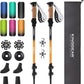 KINGGEAR Nordic Walking Stick, TP1 Hiking Poles Retractable Lightweight 7075 Aluminum, Trekking Poles with Flip Lock, Natural Cork and EVA Grip, 2pc Hiking Gear