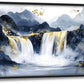 Extra Large Abstract Golden Waterfall Framed Wall Art for Living Room,Oversized Foggy Mountain Pictures Wall Decor,Canvas Print Painting Modern Artwork Bedroom Office Bathroom 60L" x 30W"