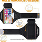 Running Armband with Earphone Bag Cell Phone Armband for iPhone 16 15 Pro 14 Plus 13 11 XR XS, Galaxy S24/S10 Water Resistant Sports Phone Holder Case & Zipper Slot Car Key Holder for 6.9 inch Phone