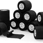 OK TAPE Self Adherent Cohesive Bandages Wrap 12Packs, 2 Inches X 5 Yards, Non-Woven Self Adhesive Athletic Sports wrap Tape, Vet Wrap Bandages Tape, for Thumb Finger Wrist Ankle (Black)
