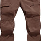 Men's Snow Ski Hiking Pants Winter Fleece Lined Softshell Outdoor Waterproof Insulated Cargo Work Pants