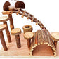 Wooden Hamster Bridge, Small Animals Climbing Ladder Activity Set Platform Ramps Playground Toys for Mouse Dwarf Hamster Gerbil Rat Sugar Glider Syrian Hamster