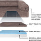 Furhaven Cooling Gel Dog Bed for Large Dogs w/ Removable Bolsters & Washable Cover, For Dogs Up to 125 lbs - Faux Fur & Velvet Sofa - Driftwood Brown, Jumbo Plus/XXL