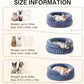 MEWOOFUN Dog Bed for Medium Dogs, Washable Large Cat Beds for Indoor Cats, Donut Pet Bed for Dogs and Cats with Anti-Slip Bottom (Blue, 27"x27"x10")