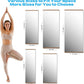 Hasipu 2Pcs 55''x17'' Home Gym Mirror Large Full Length Wall Mounted Full Body Mirror for Yoga Dance Fitness Exercise Studio Bedroom Garage, Frameless Tempered Glass Workout Mirrors Walnut Rectangular