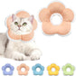 Cat Cone Collar Soft, Waterproof Cats Cones to Stop Licking After Surgery, Adjustable Soft Elizabeth Cats Collars for Wound Healing, Flower Shape Cat Recovery Collar (Pastel Orange, Medium)