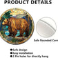Lygond Metal Sign Tin Sign Circular Stained Glass Bear Garden Tin Signs for Bar 8×8 Inches