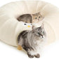 EHEYCIGA Cat Tunnel Bed for Indoor Cats, Cute Cat Donut Toy Tunnel for Small Large Cats with Washable Circle Cushion, Peekaboo Pet Cave Play Tunnel for Kitten, Puppy, Rabbit