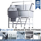 Professional 46" Dog Washing Station, Stainless Steel Dog Bathing Station, Height Adjustable Dog Wash Station, Storage Drawer, Upgrade Parts, Home, Commercial (Right Step)