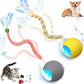 2 Packs Speed 2.0 Tail Interactive Cat Toys for Indoor Cats, Chirping & Motion Activate Ca t Toy, Smart Kitten Rolling Ball Moving Ball Toys, Rechargeable Dog Cat Bal l for Enrichment Exercise