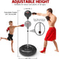 Punching Bag with Stand for Adults and Teens, Height Adjustable, Speed Bags for Boxing with Hand Pump and 4 Elastic Cords, Boxing Punching Bag for Training, Stress Relief and Fitness