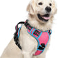 rabbitgoo Dog Harness for Large Dogs, No Pull Pet Vest with 3 Buckles, Adjustable Soft Padded Pet Harness with Easy Control Handle and Reflective Strips, Rose Pink & Blue, XL