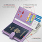 RFID Passport Holder Travel Wallet for Women, Leather Passport Cover Wallet with Card Holders SIM Slots,Zippered Coins Pocket and Cash Slot Slim Compact Travel Wallet (Taro Purple)
