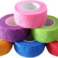 6 Pack 1" x 5 Yards Self Adhesive Bandage Wrap Breathable Cohesive Vet Wrap for Pets, Elastic Self-Adherent Tape for Sports, Wrist, Ankle (Mixed Colors)