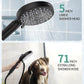 Filtered Shower Head with Handheld, High Pressure 9 Spray Mode Matte Black Showerhead with 4 Filters, Detachable Shower Head, Water Softener Filters Beads for Hard Water - Remove Chlorine