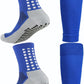 KMOLY 1 Set Soccer Grip Socks,Shin Guard Sleeves for Football Basketball for Men and Women Black/White One Size