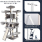 Allewie 68 Inches Cat Tree/House and Towers for Big Feline/Scratching Post/Multi-Level Large Kitty Climbing Tree with Condo/Light Grey