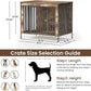 Dog Crate Furniture 40" Sturdy Heavy Duty Dog Kennel Solid Metal Tube Thick Wooden with 3 Lockable Doors Single Dog Cage Large Breed as TV Stand End Table for Large Dog Rustic Brown