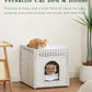 Cat Beds for Indoor Cats Extra Large Double Cat Cave Pet Cube, Handwoven Rattan Cat Houses with Double-Sided Soft Cushions, 18.5 x 20.5 x 19.1 Inches Foldable Hideaway in Living Room White