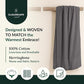 Cloud Scape Linen 100% Cotton Queen Size Blanket, Herringbone Pattern, Lightweight Summer Blanket,Best Gifts for Women, fits Full Size Bed, 92 x 92, Dark Grey