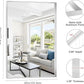 Silver Bathroom Mirror, 60x40 Inch Rectangular Framed Mirror, Large Wall Mounted Bathroom Vanity Mirror Over Sink for Bedroom,Restroom, Living Room, Hangs Vertically or Horizontally