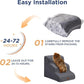 Gray Curved Dog Stairs Ramp for Small Dogs & Cats 17.1" H, 3-Step Dog Steps for Couch Sofa and Chair, Pet Stairs for Cats, Non-Slip Balanced Pet Steps