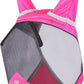 Harrison Howard CareMaster Pro Luminous Fine Mesh UV-Proof Fleece Padding Fly Mask Half Face Flamingo (S; Pony)