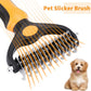 Pet Grooming Tool - 2 Sided Undercoat Rake for Cats and Dogs - Safe Dematting Comb for Easy Mats & Tangles Removing - No More Nasty Shedding and Flying Hair