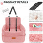 Dog Car Seat for Small Medium Dogs, Memory Foam Puppy Dog Booster Seat with Thick Cushion for Dogs Under 35lbs, Detachable Washable Pet Car Seat Travel Bed with Storage Pockets,2 Safety Belts