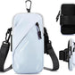 Phone Holder Arm Bands, Small Crossbody Shoulder Holsters Bag with Arm Band, Fits iPhone and All Cell Phones, Use for Running, Walking, Hiking & Biking (Plus Size Light Blue)