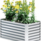 EKX 4x2x2FT Galvanized Raised Garden Bed, Raised Garden Bed Kit-Metal Planter Box Outdoor,Planting for Vegetables, Fruits,Herbs, Flowers-Slive
