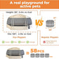 EighteenTek XXLarge Popup Portable Dog Houses, 10'x4.8'H Assembly-Free Gazebo-Style Dog Cot Cat Playpen Screen Pet Tent Sun Shade Shelter Dog Bed with Canopy for Outdoor Anti-Bugs with Leakproof Floor