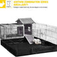 Aivituvin Rabbit Hutch Indoor Bunny Cage Outdoor Bunny House with Wire Floor Leakproof Plastic Tray