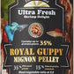 Ultra Fresh Royal Guppy Mignon Pellet, All Natural Guppy Food, Sword Prawns, Spirulina, Seaweeds, Highly Nutritious, for Cleaner Water and More Vibrant Color 4.6 oz