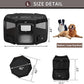 DONORO Dog Playpen Portable Pet Play Pens for Small Dog/Cat/Rabbit/Chicks, Cat Playpen Indoor/Outdoor with Carring Case, Removable Zipper Top and Bottom (Black, Large (46"x46"x23"), 8)
