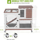 GUTINNEEN Rabbit Hutch Indoor Rabbit Cage with Wheels Outdoor Bunny House 2 Story Guinea Pig Cage with Leakproof Tarp Roof